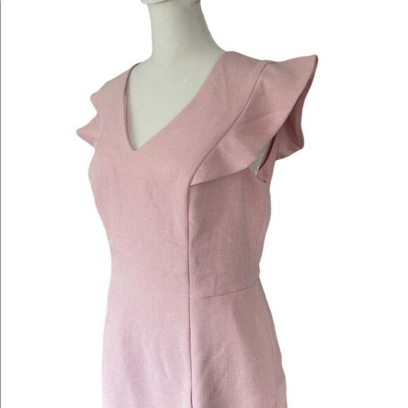 Gal Meets Glam Laurie pink shift dress with flutter sleeves size 12P EUC - Picture 2 of 14
